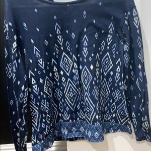 Blue diamond design Long sleeve shirt